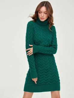 Женское теплое вечернее вязаное платье